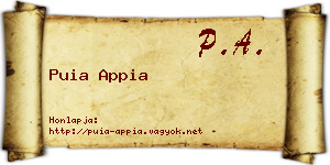 Puia Appia névjegykártya